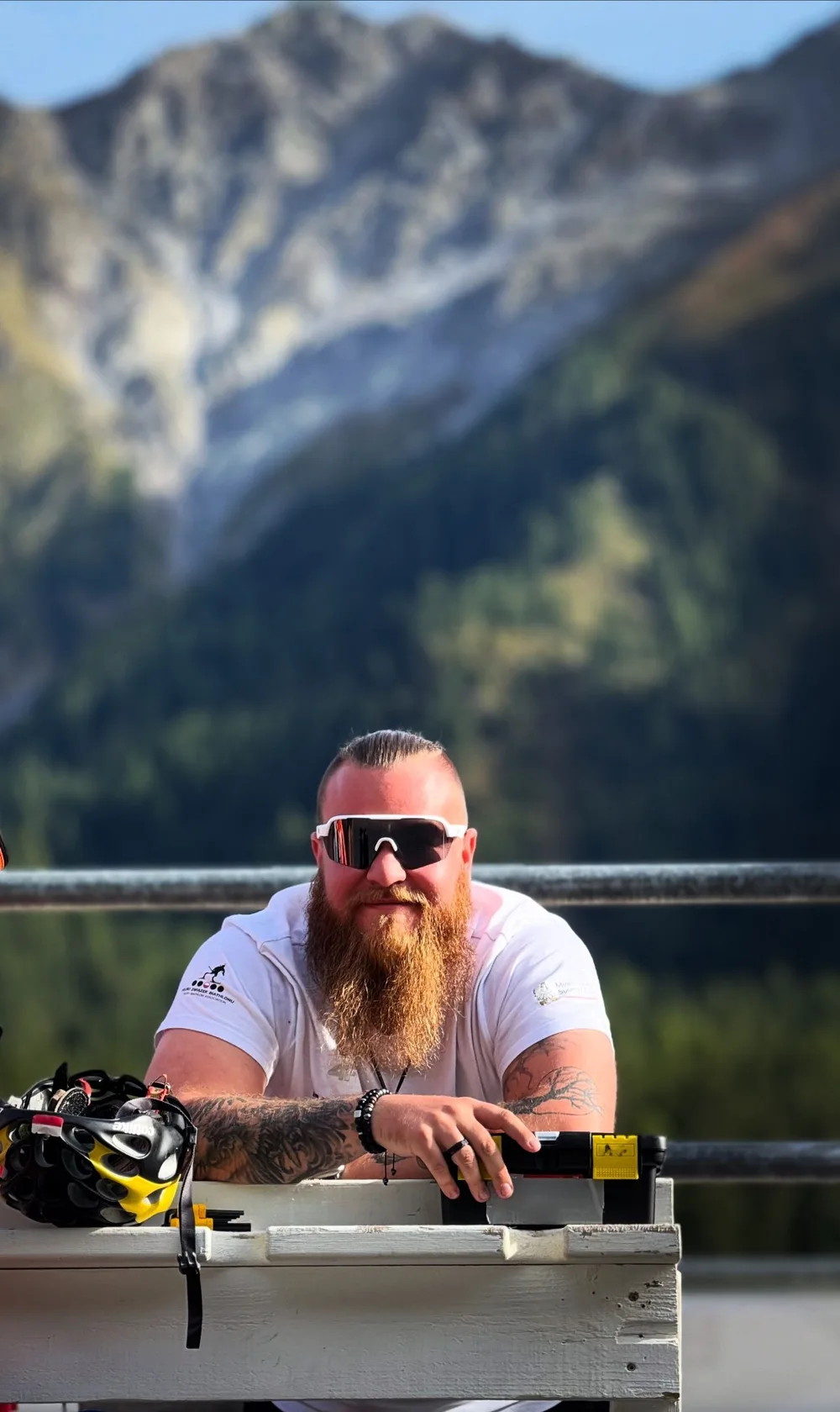 Adrian Prietz w górach podczas zgrupowania kadry biathlonu